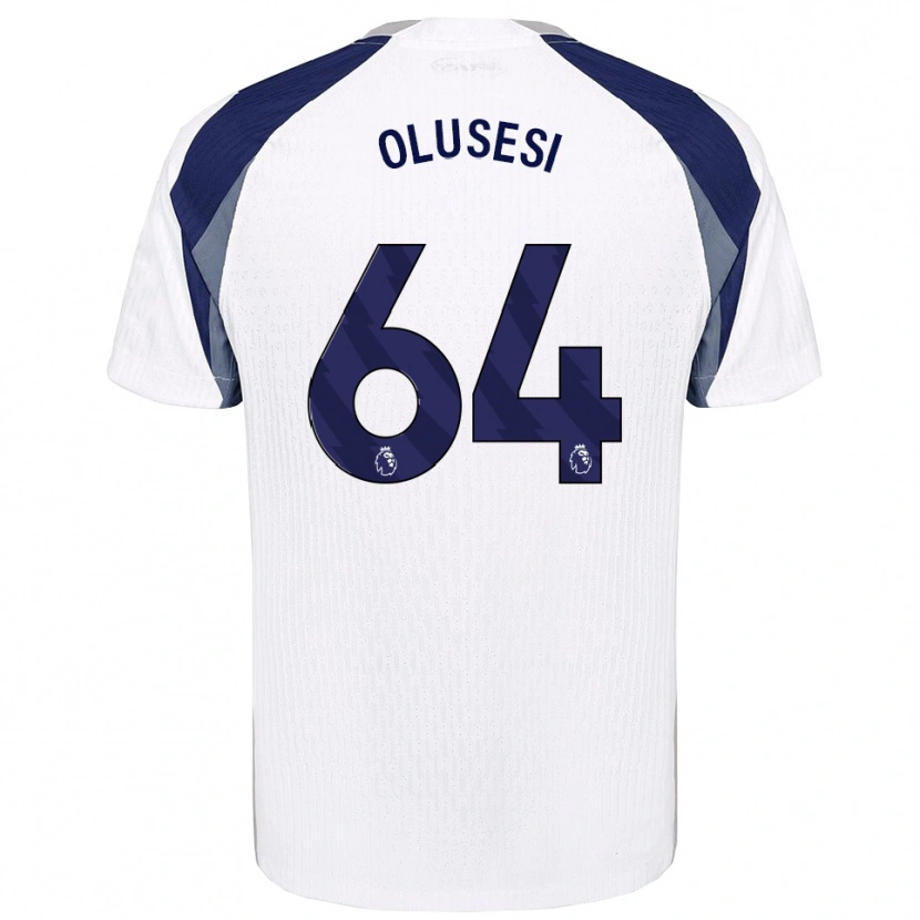 Danxen Børn Callum Olusesi #64 Hvid Navy Hjemmebane Spillertrøjer 2025/26 Trøje T-Shirt