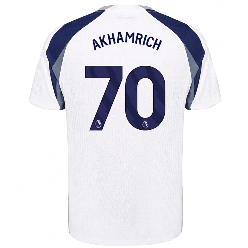 Danxen Børn Yusuf Akhamrich #70 Hvid Navy Hjemmebane Spillertrøjer 2025/26 Trøje T-Shirt