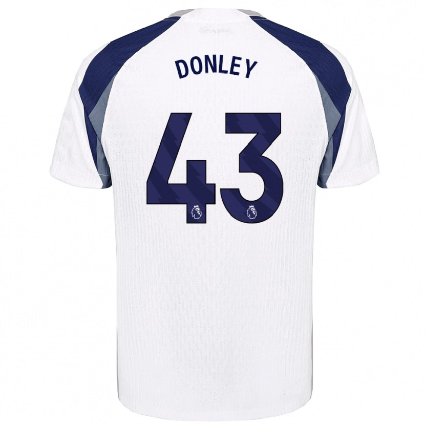 Danxen Børn Jamie Donley #43 Hvid Navy Hjemmebane Spillertrøjer 2025/26 Trøje T-Shirt