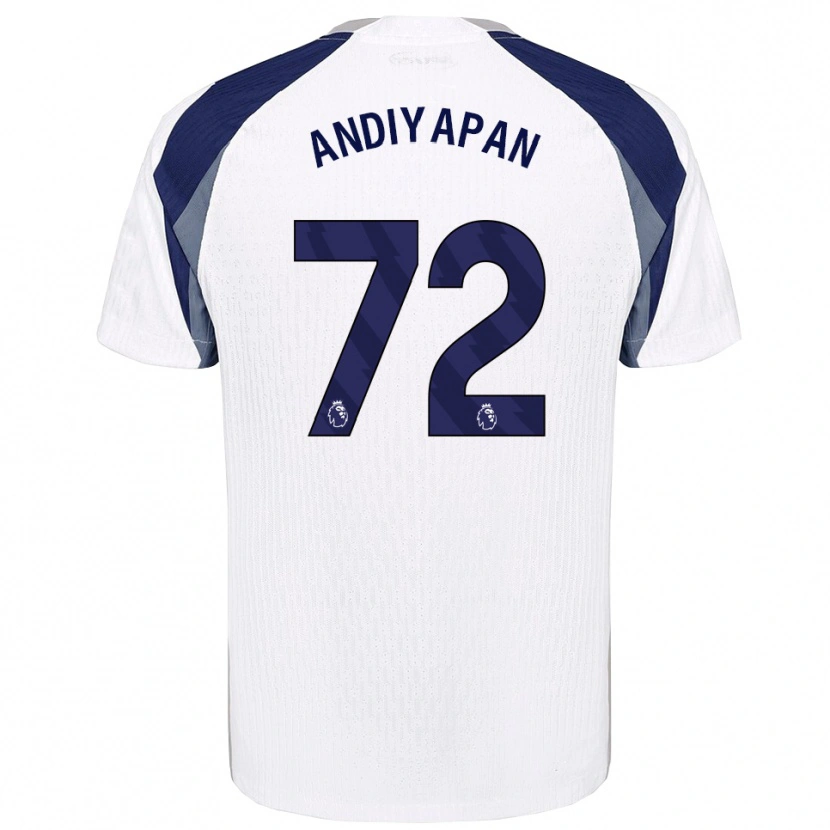 Danxen Børn William Andiyapan #72 Hvid Navy Hjemmebane Spillertrøjer 2025/26 Trøje T-Shirt