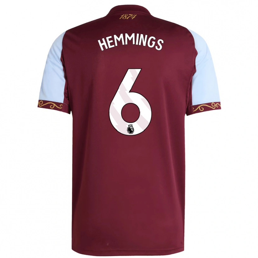 Danxen Børn George Hemmings #6 Bourgogne Himmelblå Hjemmebane Spillertrøjer 2025/26 Trøje T-Shirt