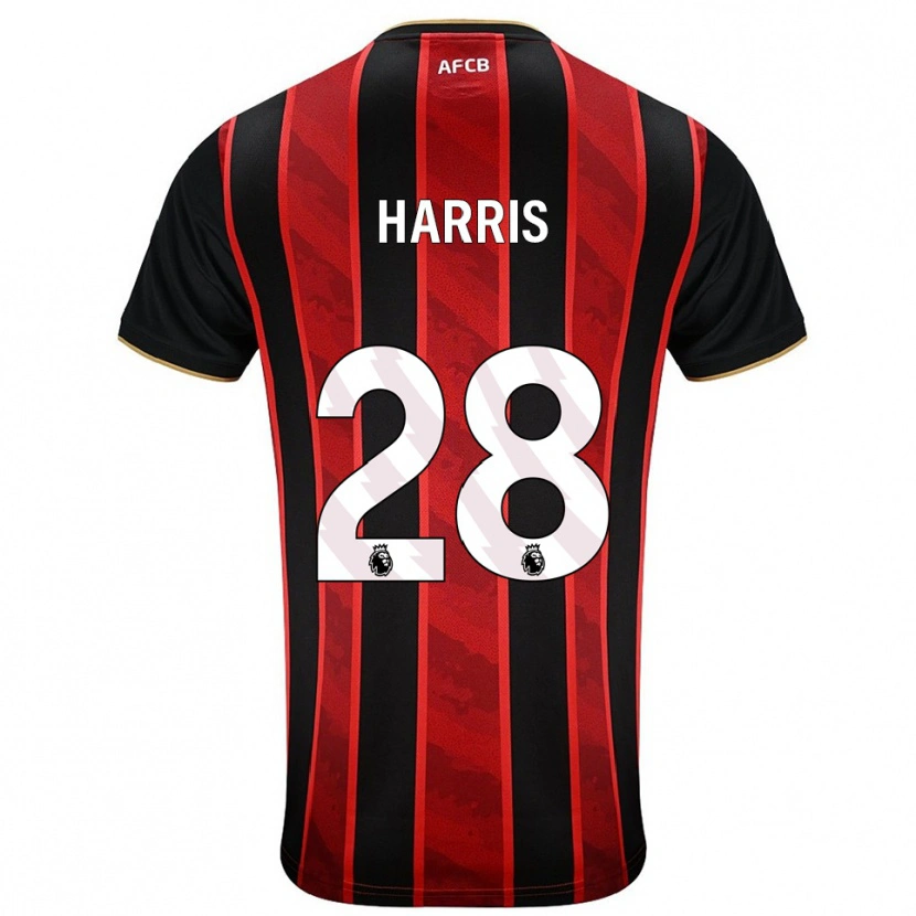Danxen Børn Charlotte Harris #28 Rød Sort Hjemmebane Spillertrøjer 2025/26 Trøje T-Shirt