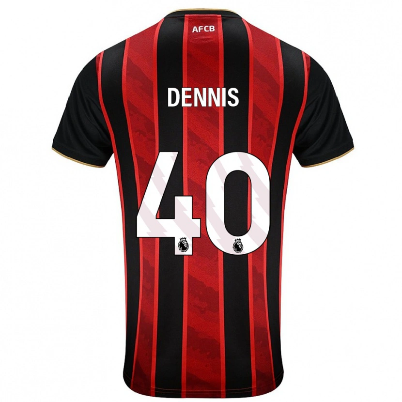Danxen Børn Will Dennis #40 Rød Sort Hjemmebane Spillertrøjer 2025/26 Trøje T-Shirt