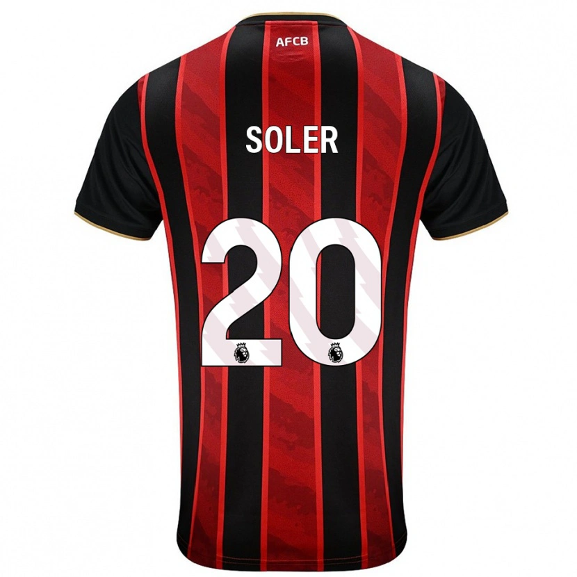 Danxen Børn Julio Soler #20 Rød Sort Hjemmebane Spillertrøjer 2025/26 Trøje T-Shirt
