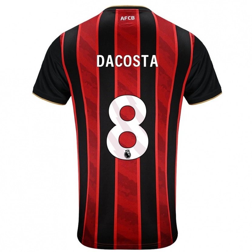 Danxen Børn Malcom Dacosta #8 Rød Sort Hjemmebane Spillertrøjer 2025/26 Trøje T-Shirt