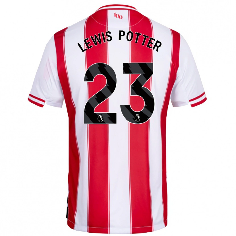 Danxen Børn Keane Lewis-Potter #23 Rød Hvid Hjemmebane Spillertrøjer 2025/26 Trøje T-Shirt