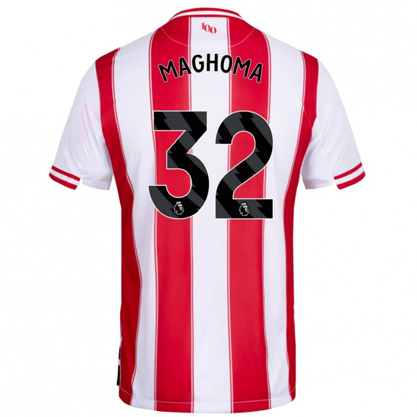 Danxen Børn Paris Maghoma #32 Rød Hvid Hjemmebane Spillertrøjer 2025/26 Trøje T-Shirt