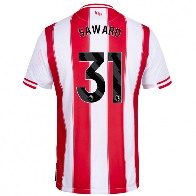 Danxen Børn Sammie Saward #31 Rød Hvid Hjemmebane Spillertrøjer 2025/26 Trøje T-Shirt