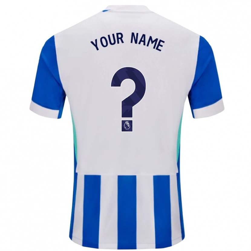 Danxen Børn Dit Navn #0 Blå Hvid Hjemmebane Spillertrøjer 2025/26 Trøje T-Shirt