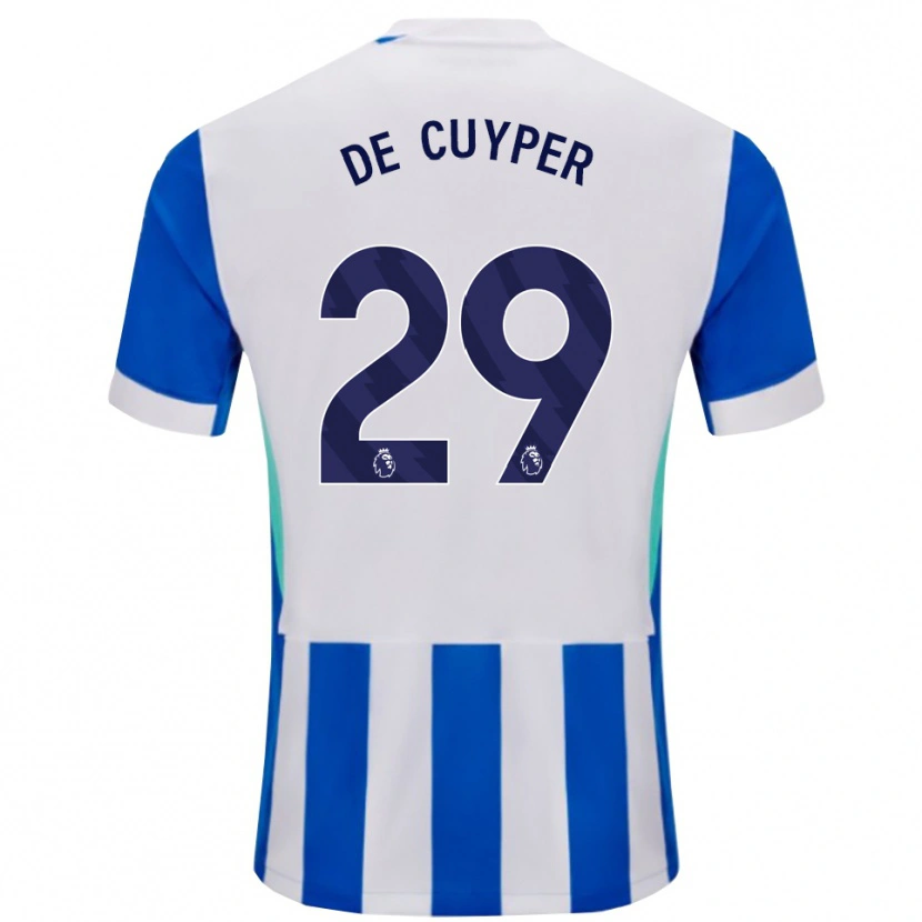 Danxen Børn Maxim De Cuyper #29 Blå Hvid Hjemmebane Spillertrøjer 2025/26 Trøje T-Shirt