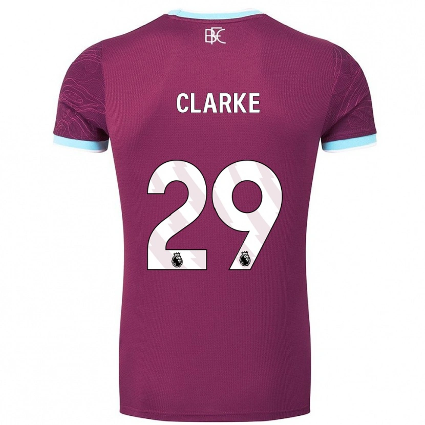 Danxen Børn Abby Clarke #29 Bourgogne Himmelblå Hjemmebane Spillertrøjer 2025/26 Trøje T-Shirt