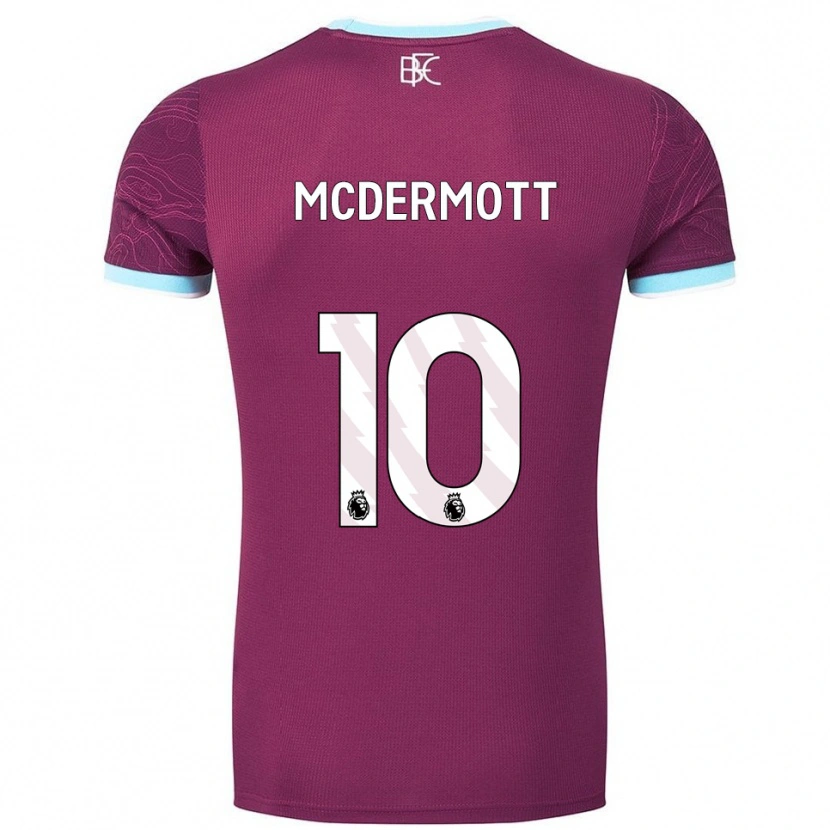 Danxen Børn Tommy Mcdermott #10 Bourgogne Himmelblå Hjemmebane Spillertrøjer 2025/26 Trøje T-Shirt