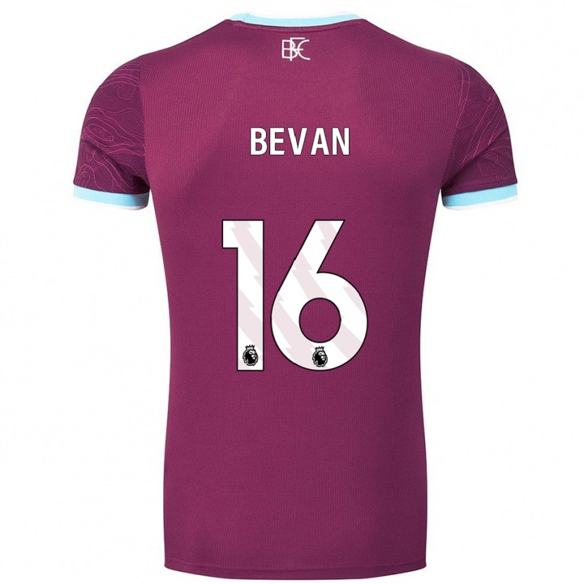 Danxen Børn Joe Bevan #16 Bourgogne Himmelblå Hjemmebane Spillertrøjer 2025/26 Trøje T-Shirt