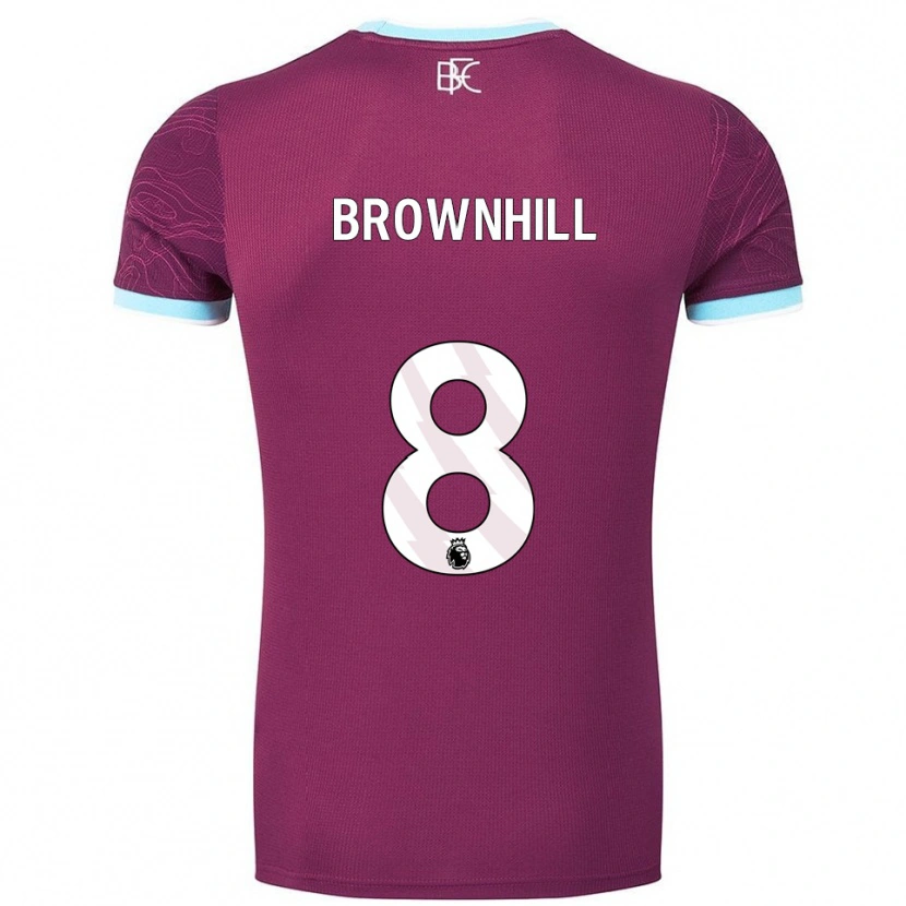 Danxen Børn Josh Brownhill #8 Bourgogne Himmelblå Hjemmebane Spillertrøjer 2025/26 Trøje T-Shirt