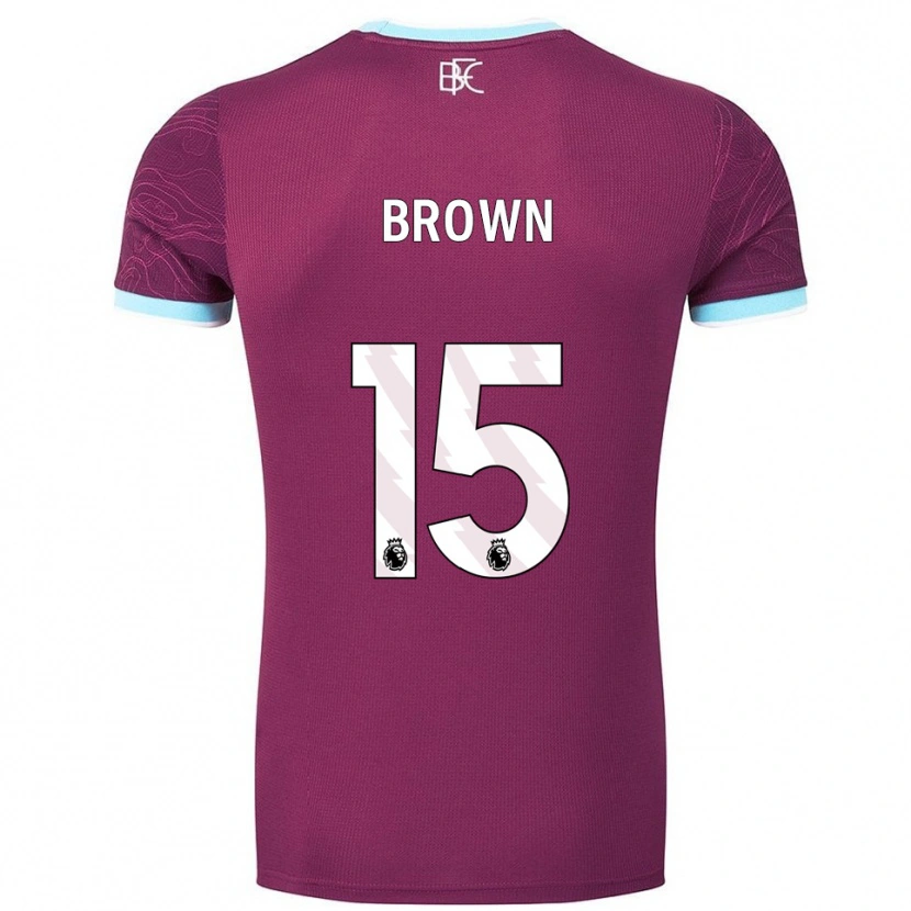 Danxen Børn Kian Mcmahon-Brown #15 Bourgogne Himmelblå Hjemmebane Spillertrøjer 2025/26 Trøje T-Shirt