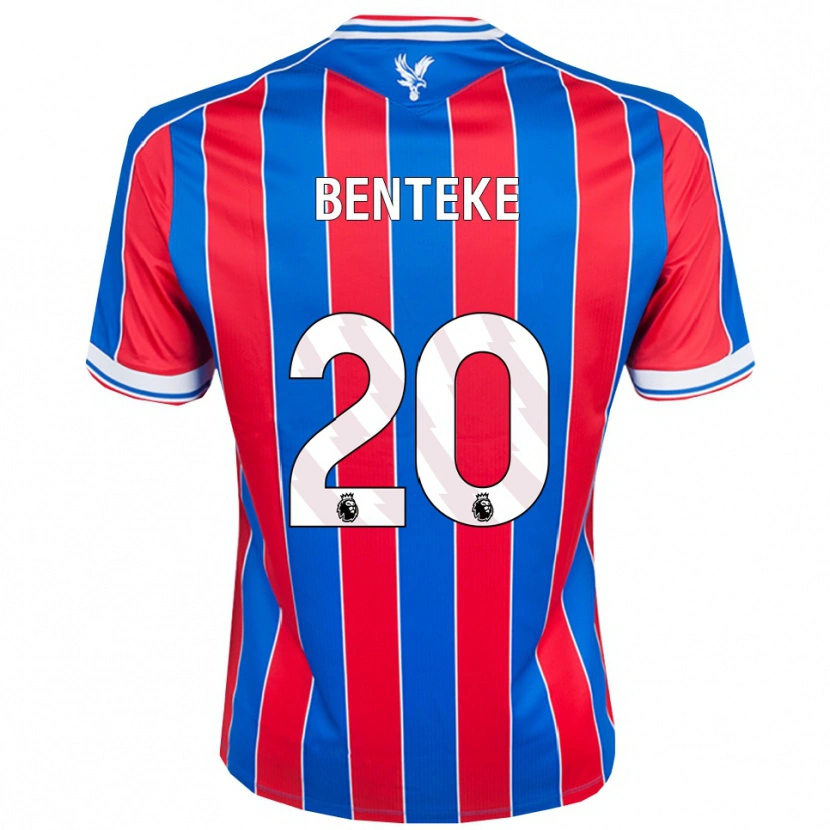 Danxen Børn Christian Benteke #20 Blå Rød Hvid Hjemmebane Spillertrøjer 2025/26 Trøje T-Shirt