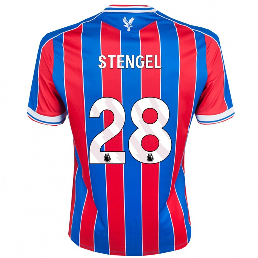 Danxen Børn Katie Stengel #28 Blå Rød Hvid Hjemmebane Spillertrøjer 2025/26 Trøje T-Shirt