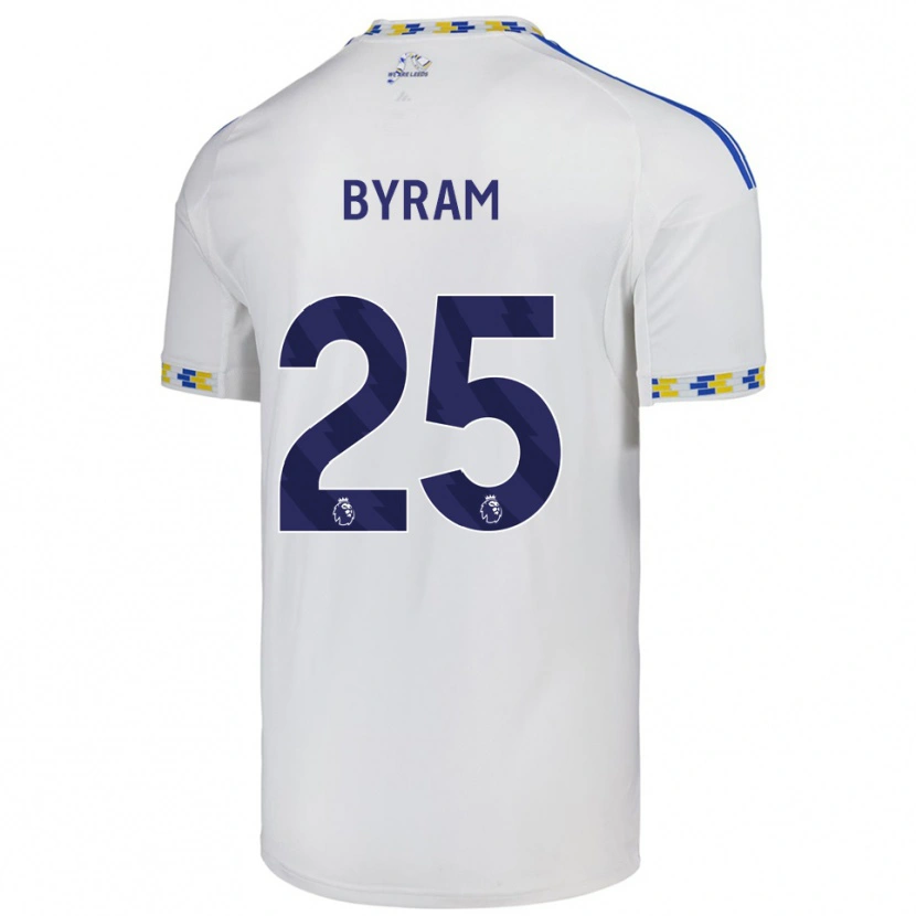 Danxen Børn Sam Byram #25 Hvid Blå Hjemmebane Spillertrøjer 2025/26 Trøje T-Shirt