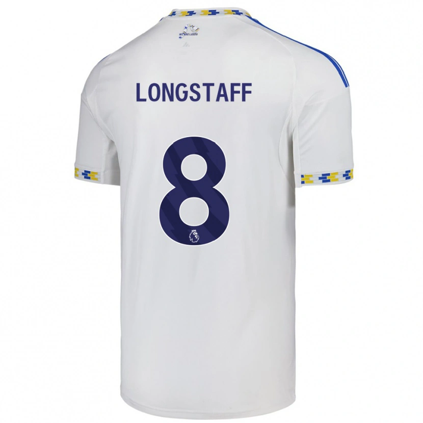 Danxen Børn Sean Longstaff #8 Hvid Blå Hjemmebane Spillertrøjer 2025/26 Trøje T-Shirt