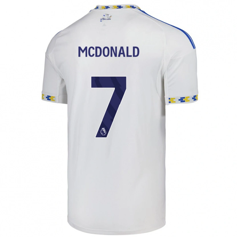 Danxen Børn Josh Mcdonald #7 Hvid Blå Hjemmebane Spillertrøjer 2025/26 Trøje T-Shirt
