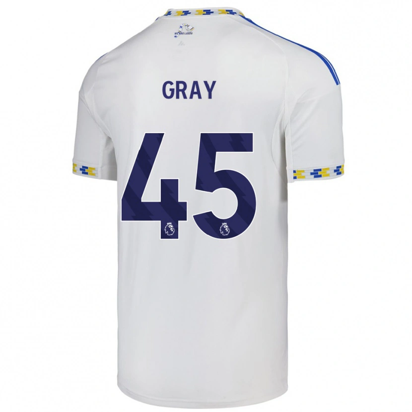 Danxen Børn Harry Gray #45 Hvid Blå Hjemmebane Spillertrøjer 2025/26 Trøje T-Shirt