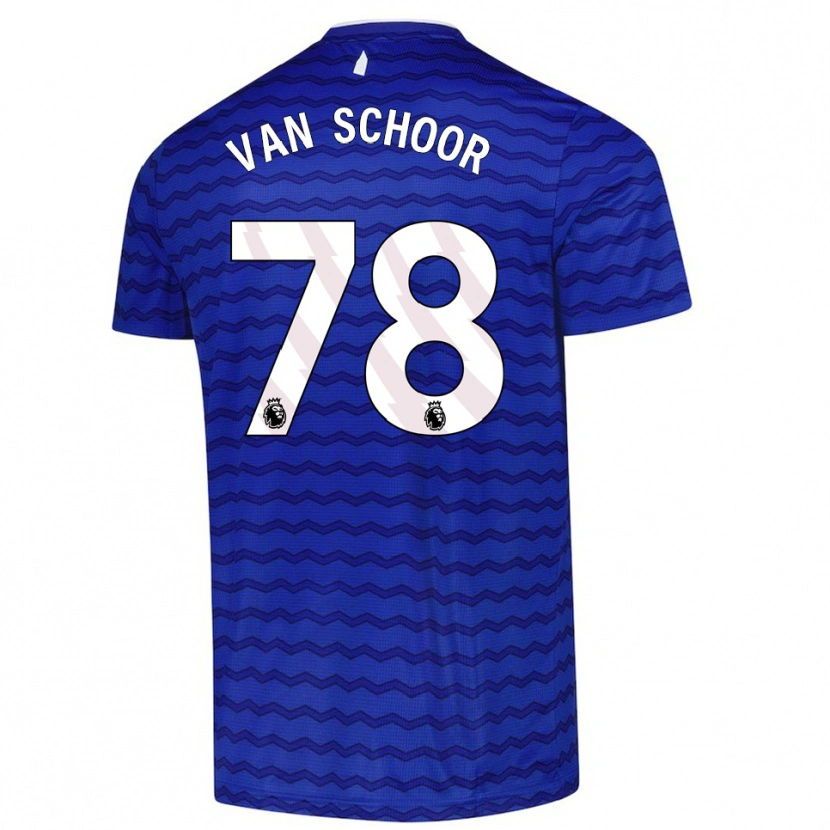 Danxen Børn Joshua Van Schoor #78 Blå Navy Hjemmebane Spillertrøjer 2025/26 Trøje T-Shirt