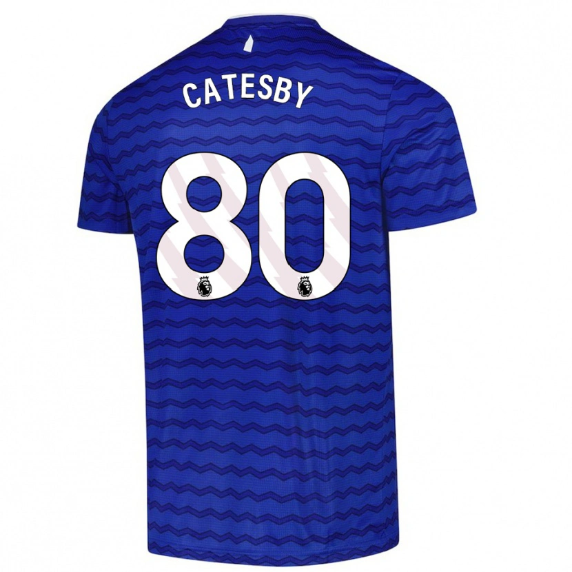 Danxen Børn Joel Catesby #80 Blå Navy Hjemmebane Spillertrøjer 2025/26 Trøje T-Shirt