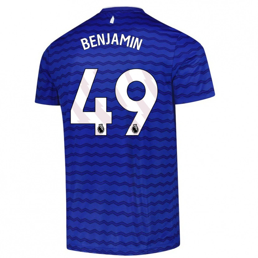 Danxen Børn Omari Benjamin #49 Blå Navy Hjemmebane Spillertrøjer 2025/26 Trøje T-Shirt