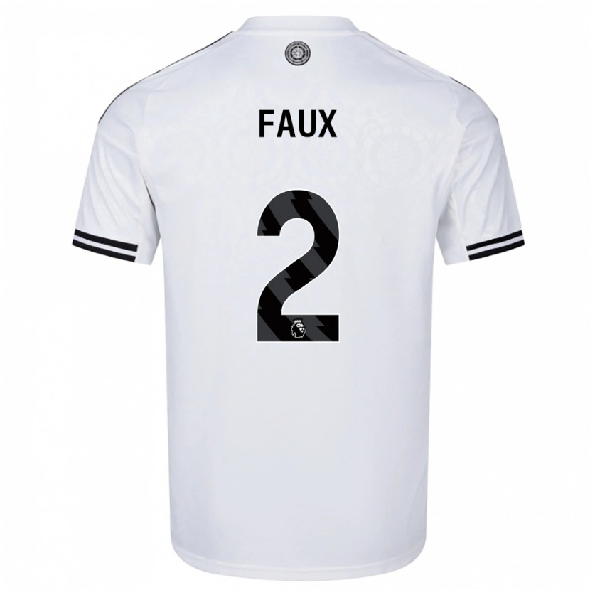 Danxen Børn Alex Faux #2 Hvid Sort Hjemmebane Spillertrøjer 2025/26 Trøje T-Shirt
