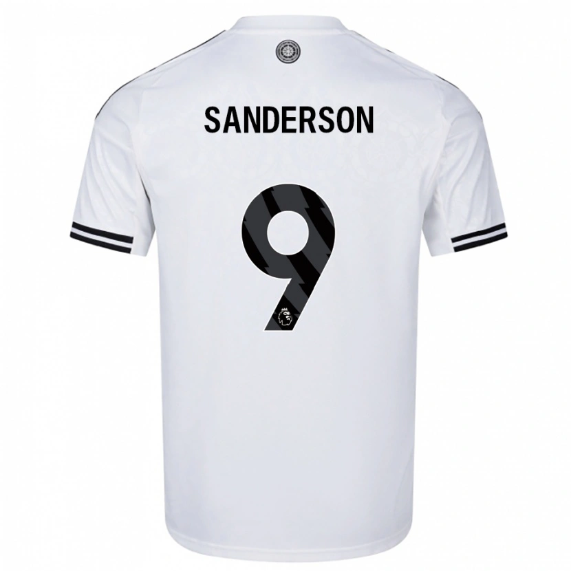 Danxen Børn Oliver Sanderson #9 Hvid Sort Hjemmebane Spillertrøjer 2025/26 Trøje T-Shirt