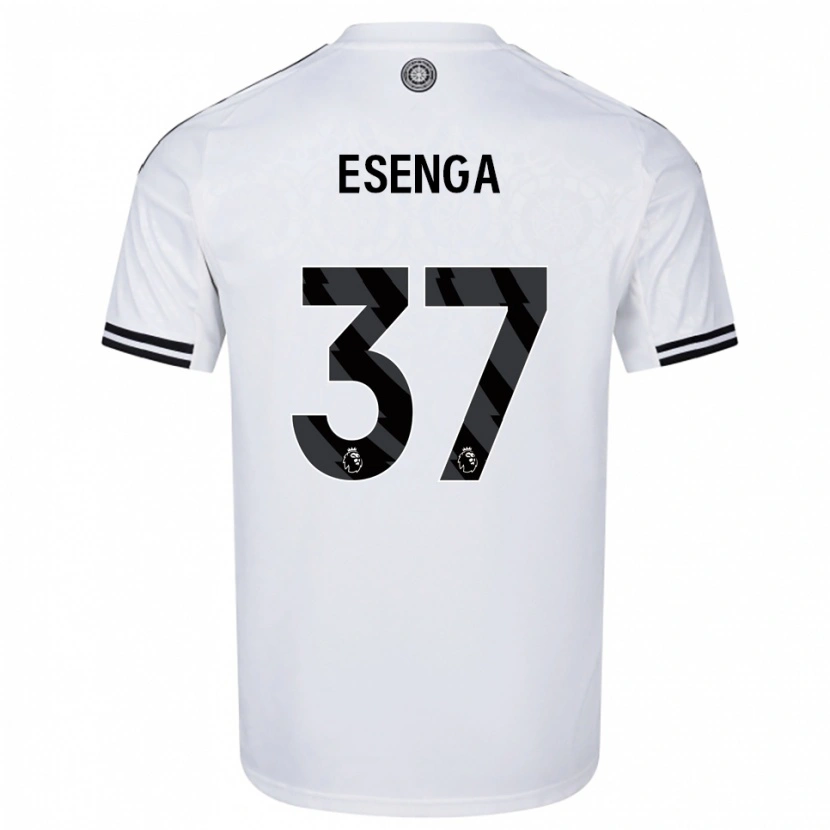 Danxen Børn Jonathan Esenga #37 Hvid Sort Hjemmebane Spillertrøjer 2025/26 Trøje T-Shirt
