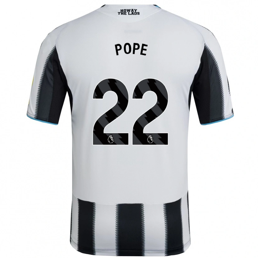 Danxen Børn Nick Pope #22 Sort Hvid Hjemmebane Spillertrøjer 2025/26 Trøje T-Shirt