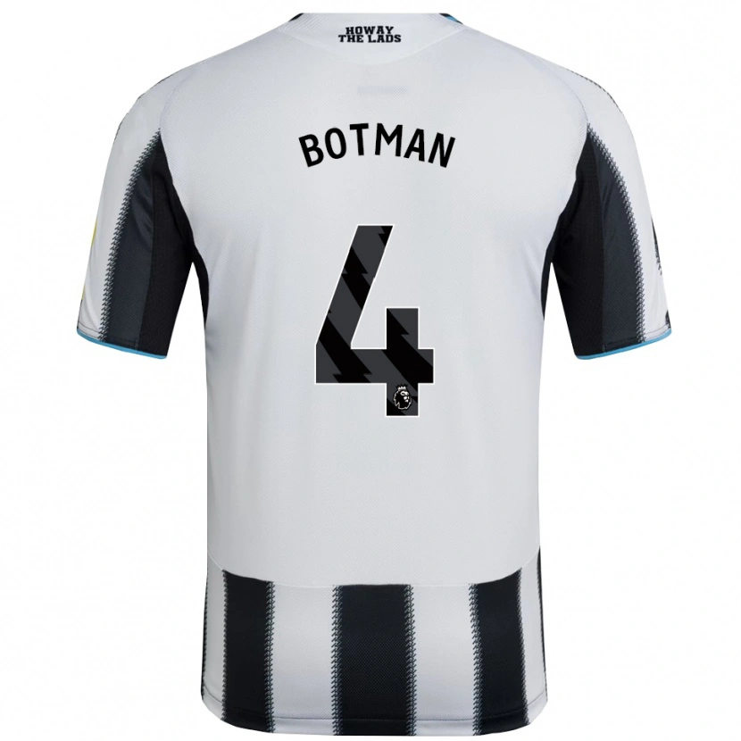 Danxen Børn Sven Botman #4 Sort Hvid Hjemmebane Spillertrøjer 2025/26 Trøje T-Shirt