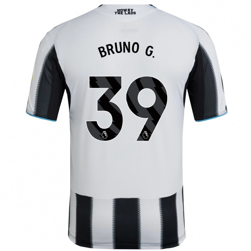 Danxen Børn Bruno Guimarães #39 Sort Hvid Hjemmebane Spillertrøjer 2025/26 Trøje T-Shirt