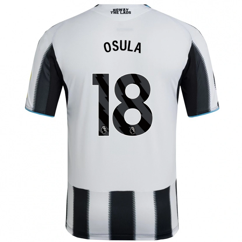 Danxen Børn William Osula #18 Sort Hvid Hjemmebane Spillertrøjer 2025/26 Trøje T-Shirt