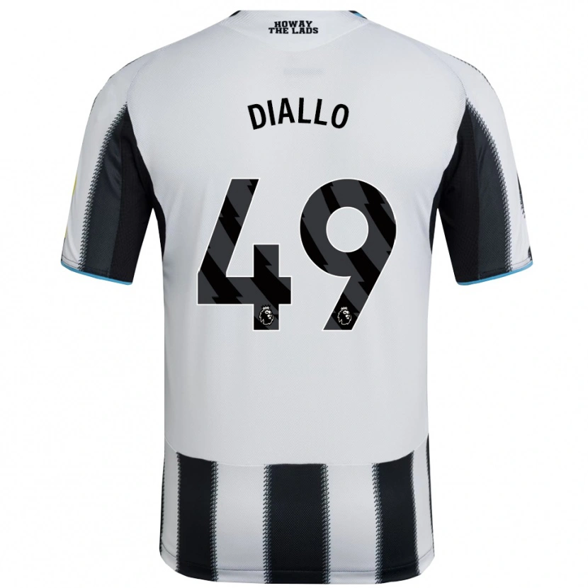 Danxen Børn Amadou Diallo #49 Sort Hvid Hjemmebane Spillertrøjer 2025/26 Trøje T-Shirt