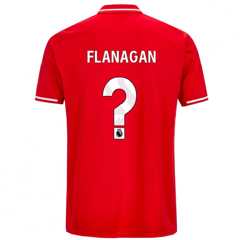 Danxen Børn Theo Flanagan #0 Rød Hvid Hjemmebane Spillertrøjer 2025/26 Trøje T-Shirt