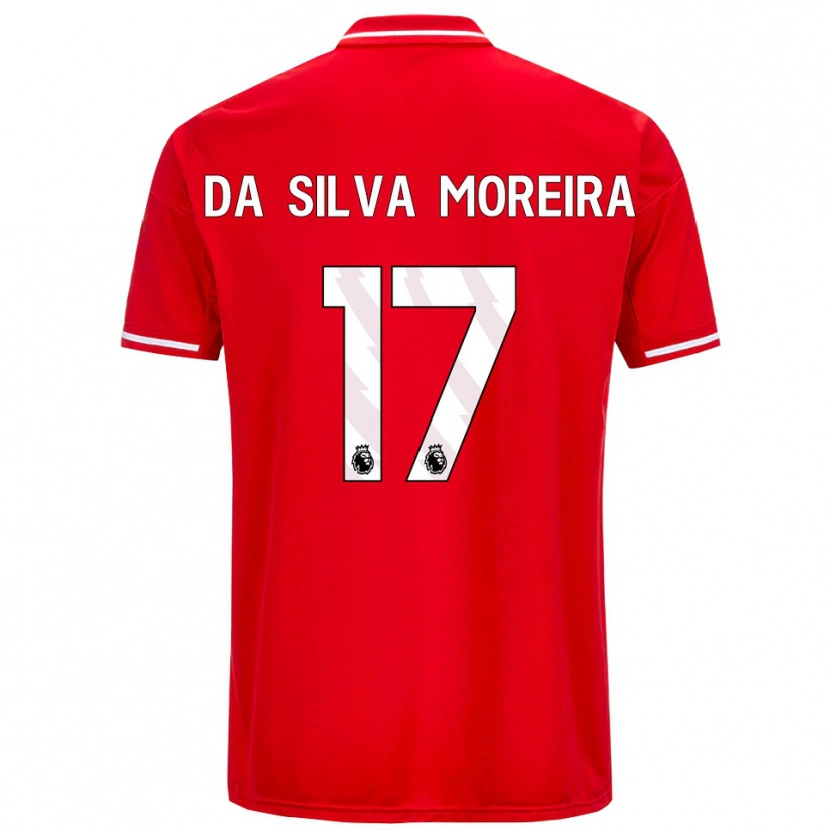 Danxen Børn Eric Da Silva Moreira #17 Rød Hvid Hjemmebane Spillertrøjer 2025/26 Trøje T-Shirt