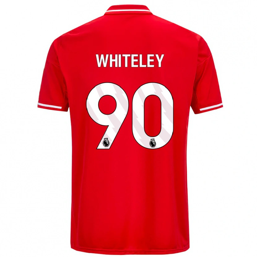 Danxen Børn Jonathan Whiteley #90 Rød Hvid Hjemmebane Spillertrøjer 2025/26 Trøje T-Shirt