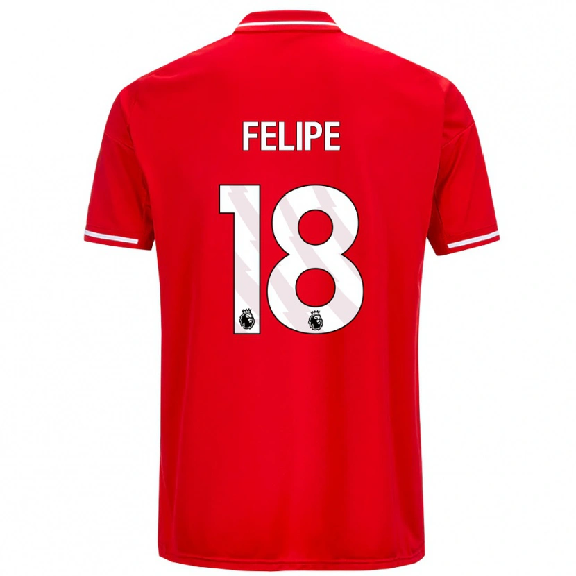 Danxen Børn Felipe #18 Rød Hvid Hjemmebane Spillertrøjer 2025/26 Trøje T-Shirt