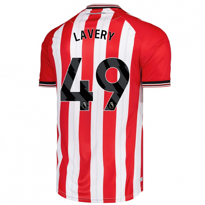 Danxen Børn Tom Lavery #49 Rød Hvid Hjemmebane Spillertrøjer 2025/26 Trøje T-Shirt