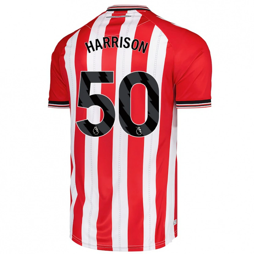 Danxen Børn Harrison Jones #50 Rød Hvid Hjemmebane Spillertrøjer 2025/26 Trøje T-Shirt
