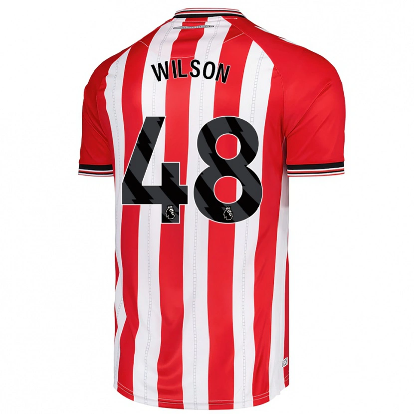 Danxen Børn Callum Wilson #48 Rød Hvid Hjemmebane Spillertrøjer 2025/26 Trøje T-Shirt