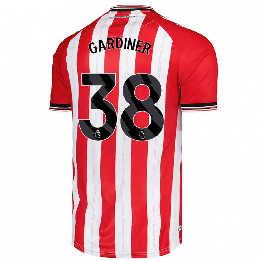 Danxen Børn Harry Gardiner #38 Rød Hvid Hjemmebane Spillertrøjer 2025/26 Trøje T-Shirt