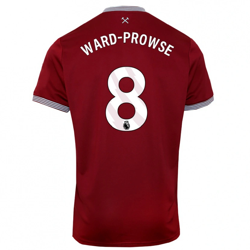 Danxen Børn James Ward-Prowse #8 Bourgogne Hvid Hjemmebane Spillertrøjer 2025/26 Trøje T-Shirt
