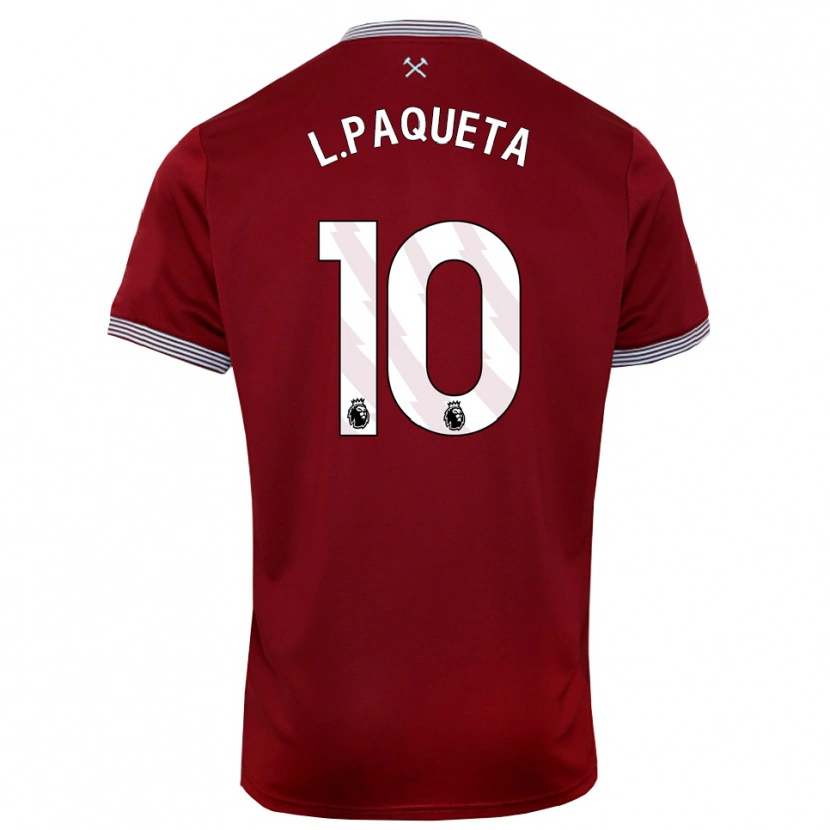 Danxen Børn Lucas Paquetá #10 Bourgogne Hvid Hjemmebane Spillertrøjer 2025/26 Trøje T-Shirt