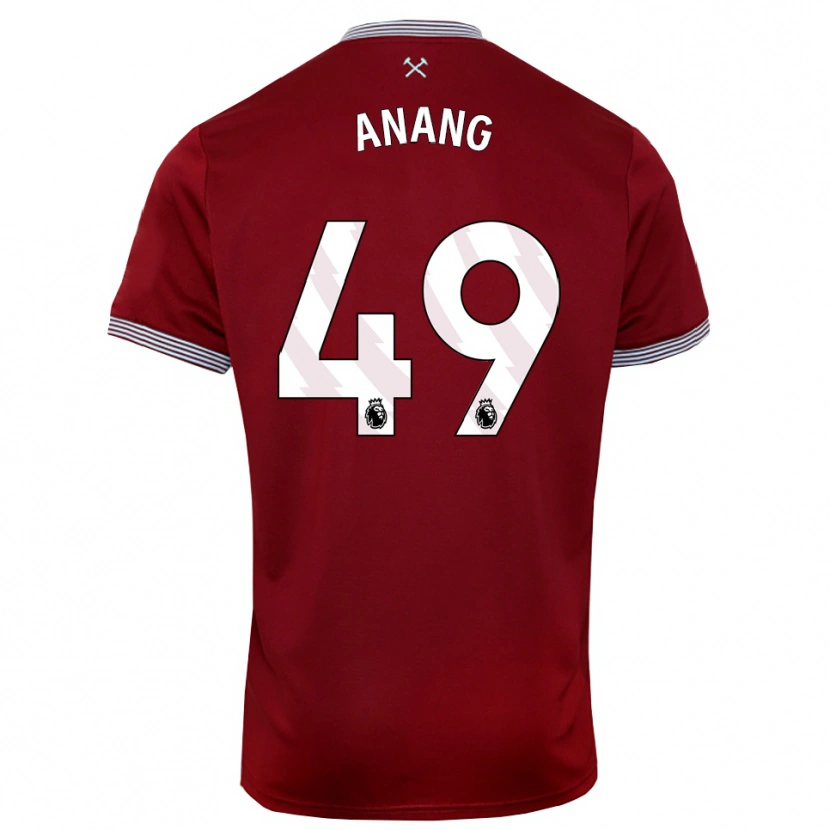 Danxen Børn Joseph Anang #49 Bourgogne Hvid Hjemmebane Spillertrøjer 2025/26 Trøje T-Shirt