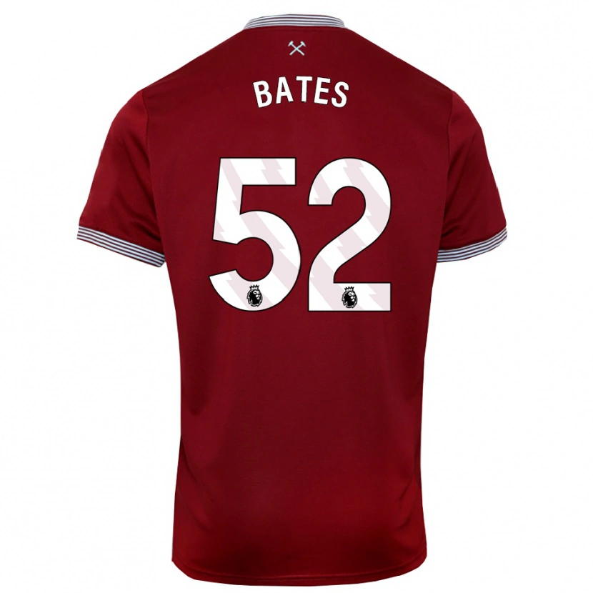 Danxen Børn Billy Bates #52 Bourgogne Hvid Hjemmebane Spillertrøjer 2025/26 Trøje T-Shirt