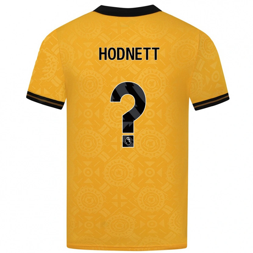 Danxen Børn Jack Hodnett #0 Gul Sort Hjemmebane Spillertrøjer 2025/26 Trøje T-Shirt
