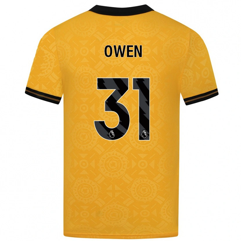 Danxen Børn Skye Owen #31 Gul Sort Hjemmebane Spillertrøjer 2025/26 Trøje T-Shirt